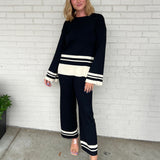 Miou Muse | Striped Wide Leg Elastic Pants | Sweetest Stitch