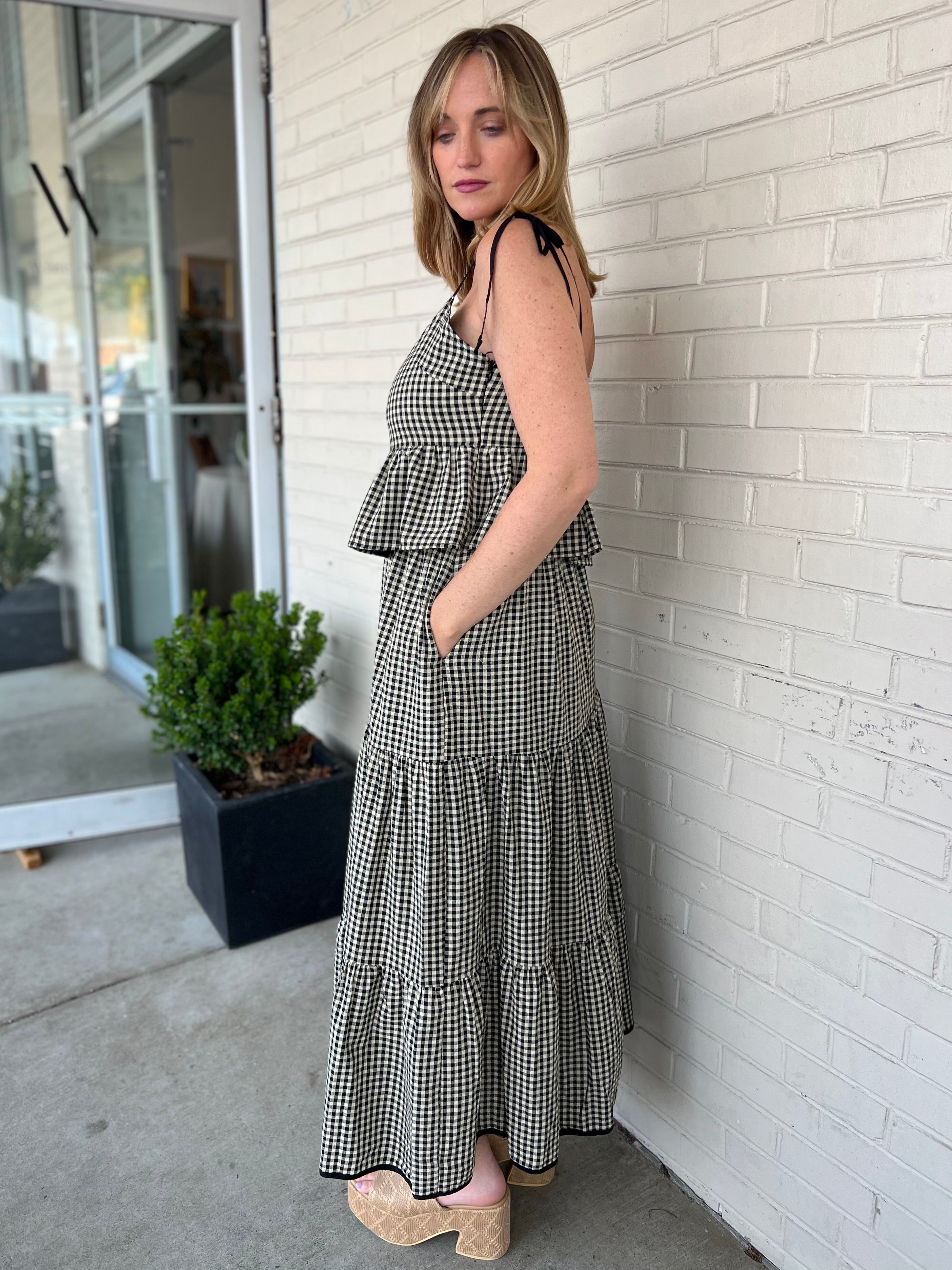 Miou Muse | Sadie Gingham Midi Skirt | Sweetest Stitch