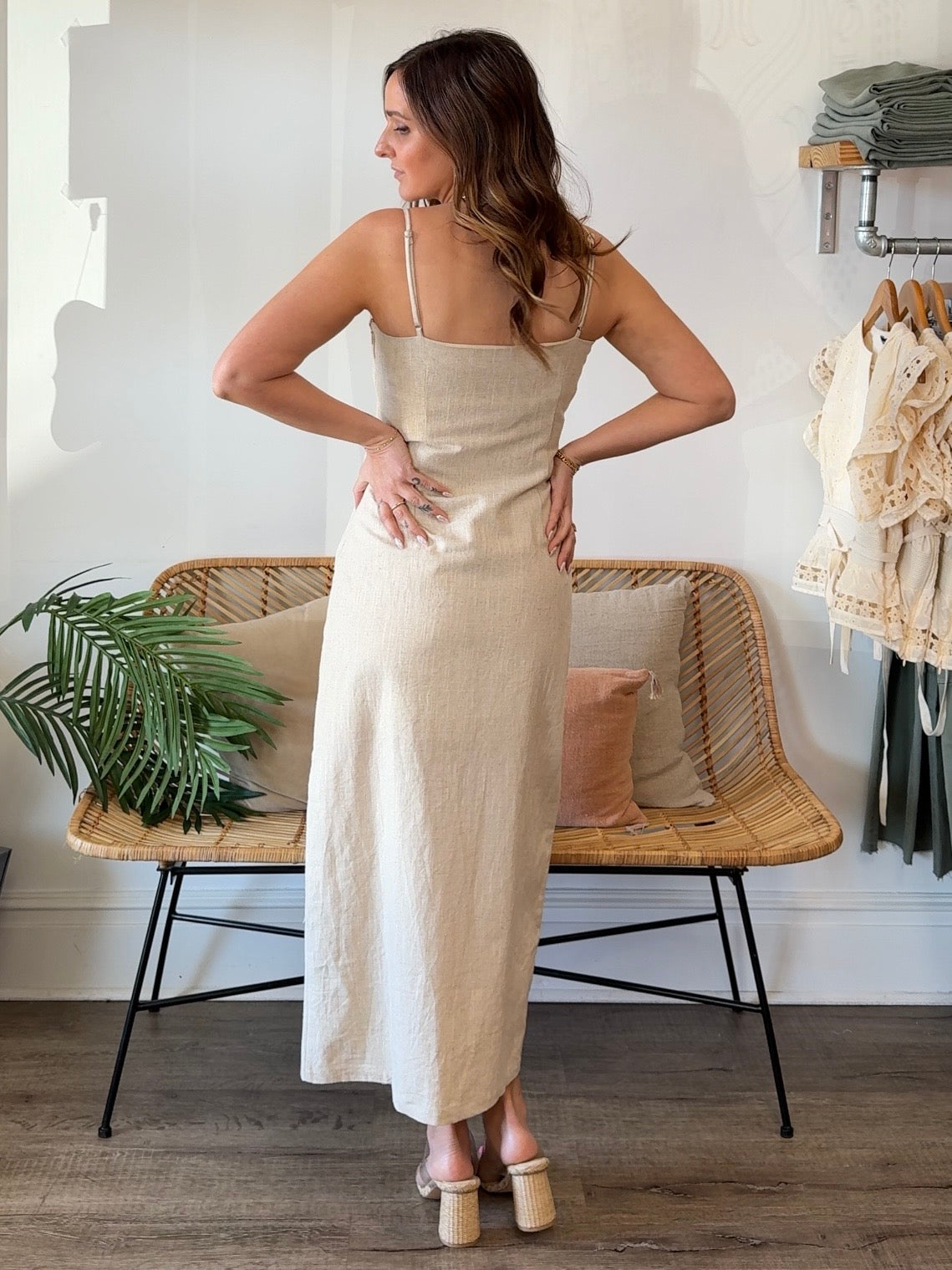 Miou Muse | Rosie Button Detail Midi Dress | Sweetest Stitch