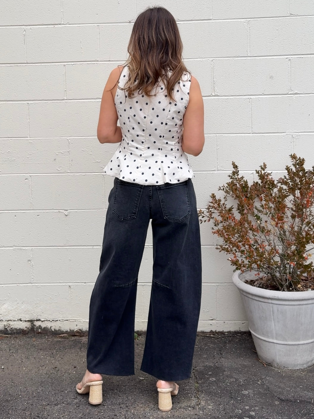 THML | Gracelyn Polka Dot Peplum Top | Sweetest Stitch Boutique