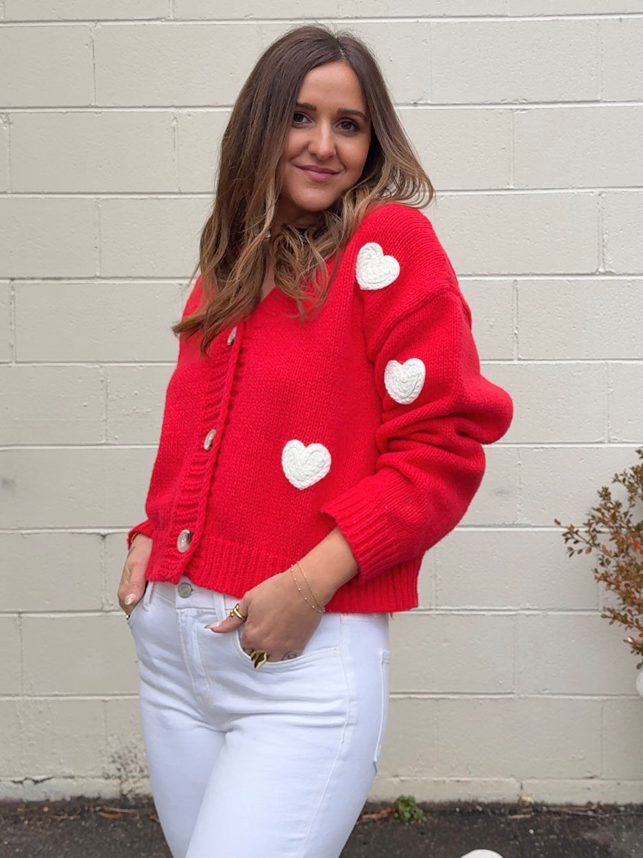 Buttermelon | Cheri Heart Cardigan Sweater | Sweetest Stitch