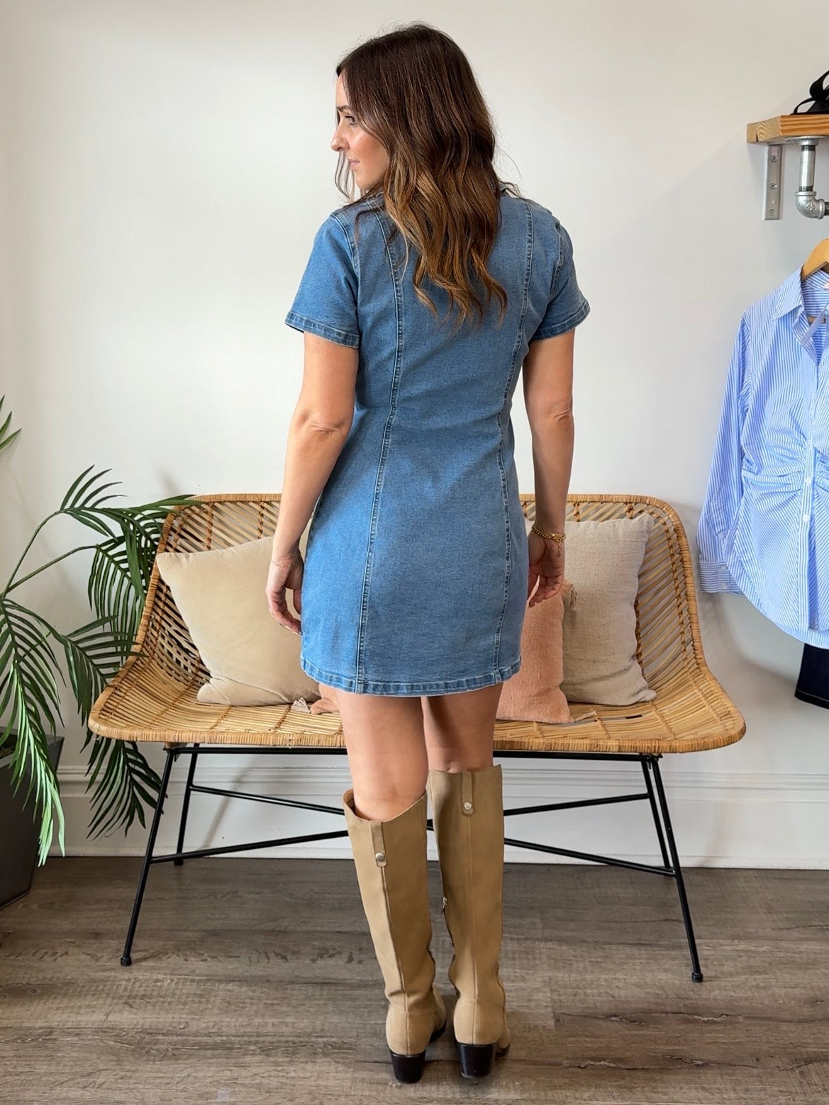 Le Lis | Jessi Button Front Denim Mini Dress | Sweetest Stitch