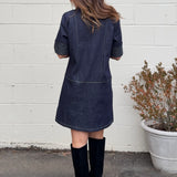 THML | Dorothy V-Neck Denim Dress | Sweetest Stitch Boutique 