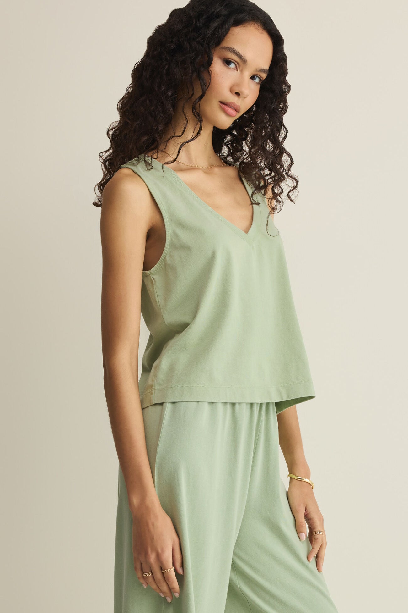Z Supply | Sloane V-Neck Top - Crystal Green | Sweetest Stitch RVA