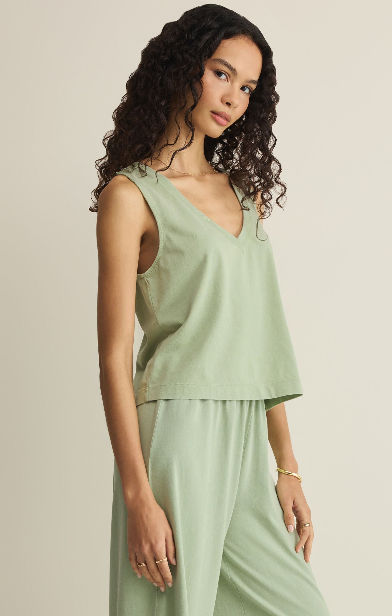 Z Supply | Sloane V-Neck Top - Crystal Green | Sweetest Stitch RVA