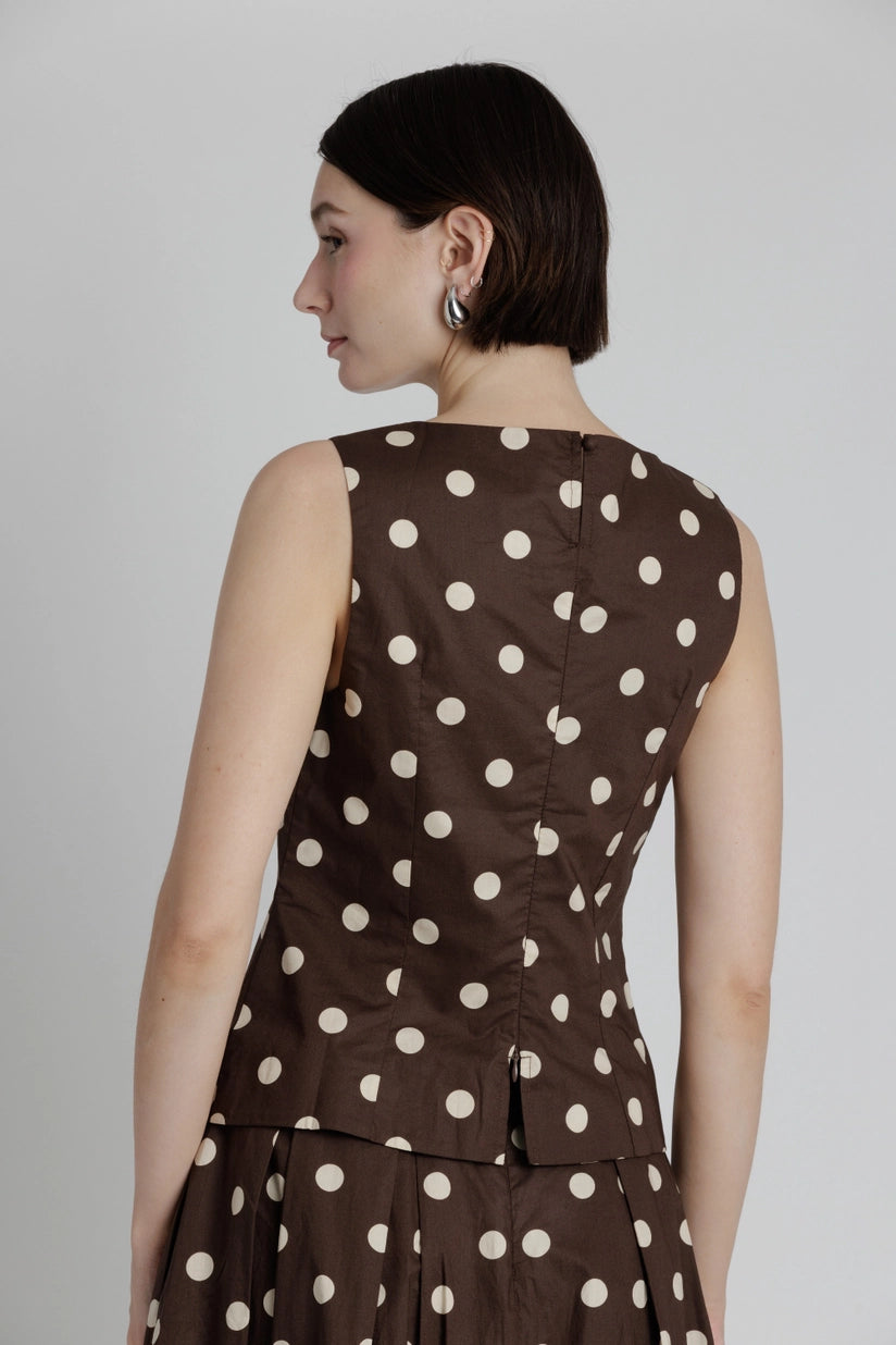 Aureum | Vivienne Polka Dot Sleeveless Top | Sweetest Stitch Boutique