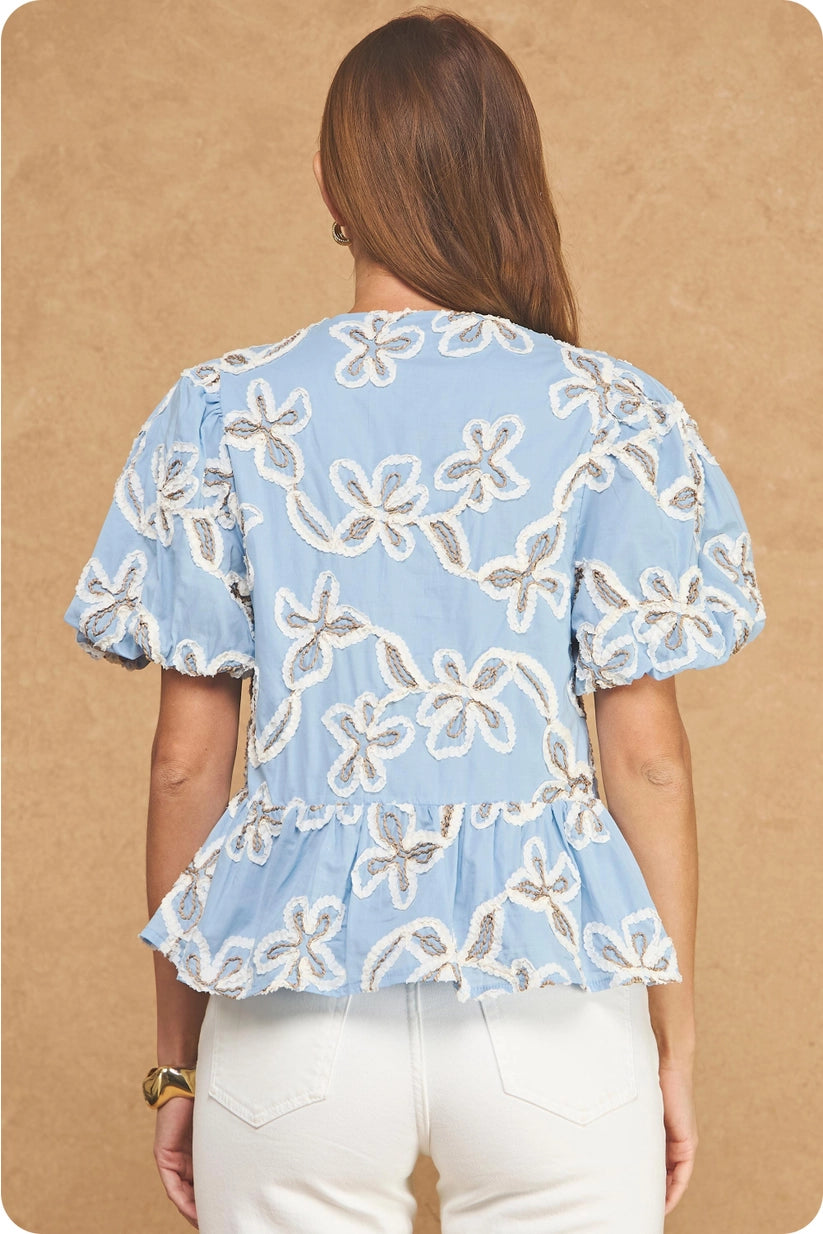 Strut & Bolt | Jules Embroidered Peplum Top | Sweetest Stitch Boutique