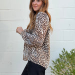 Current Air | Leopard Long Sleeve V-Neck Top | Sweetest Stitch