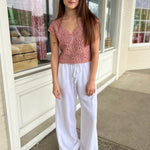 Miou Muse | White Linen Pants | Sweetest Stitch Boutique