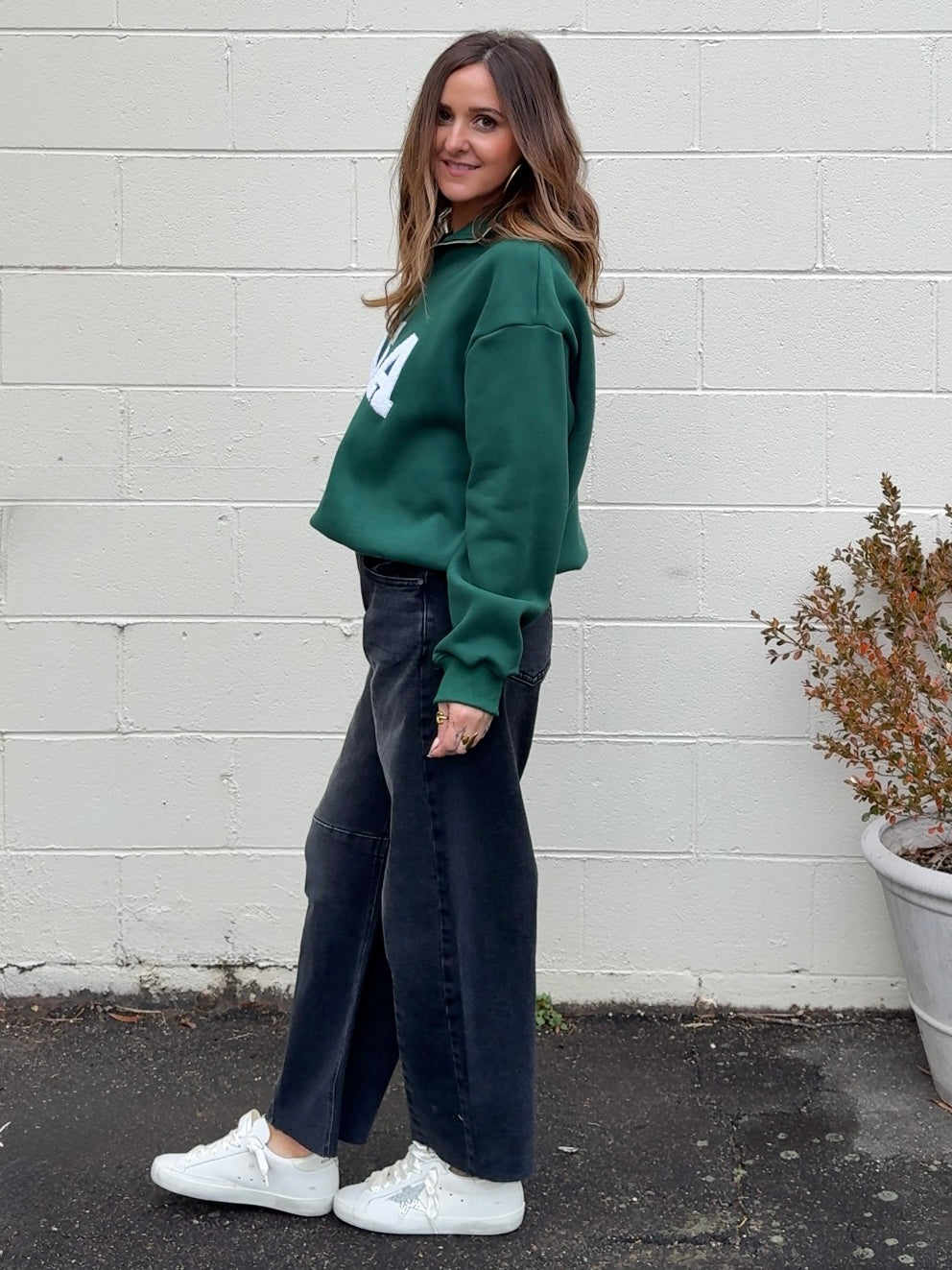 Buttermelon | USA Quarter Zip Sweatshirt | Sweetest Stitch Boutique