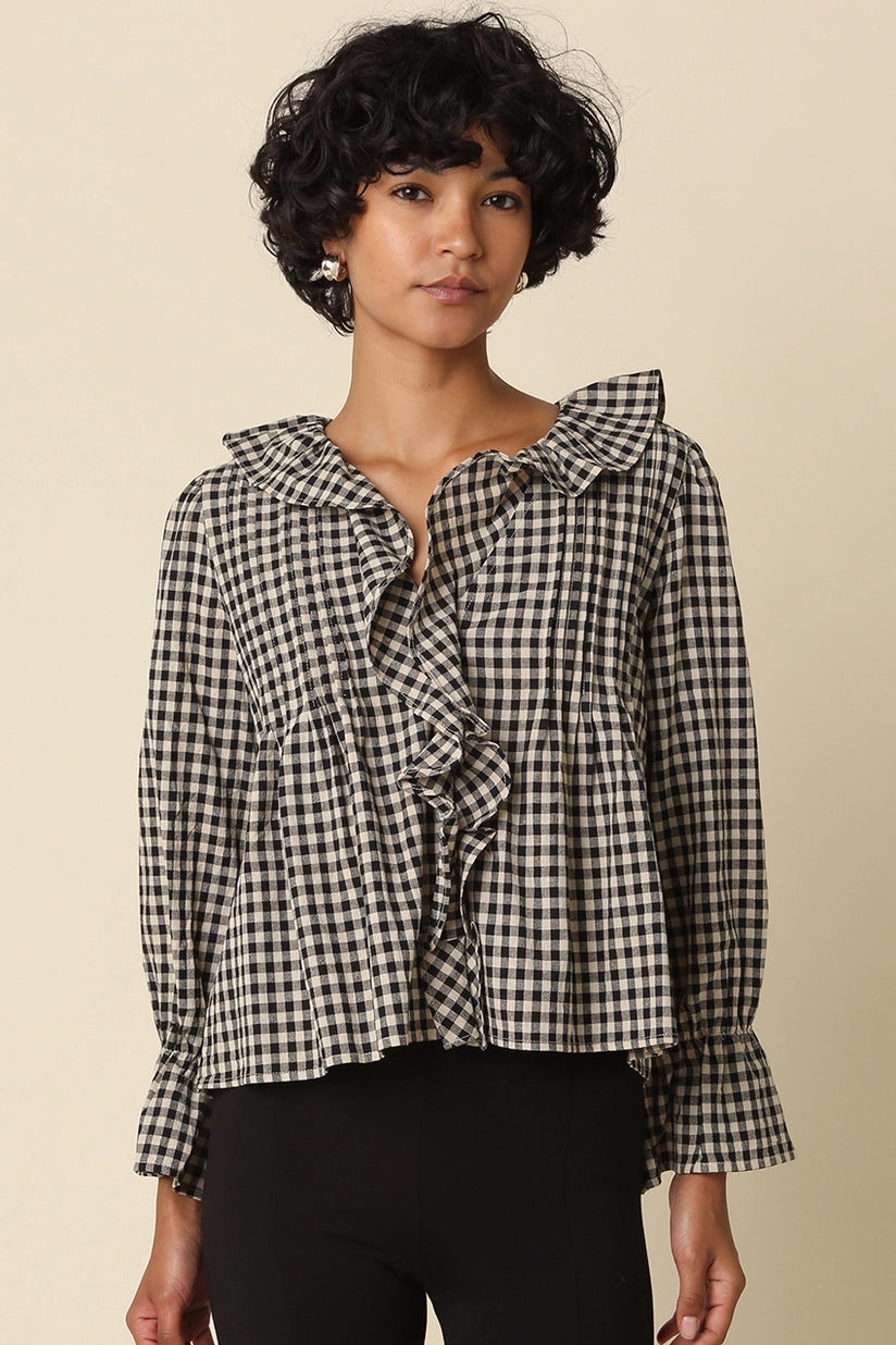 Olivaceous | Hazel Gingham Blouse - Black | Sweetest Stitch Boutique