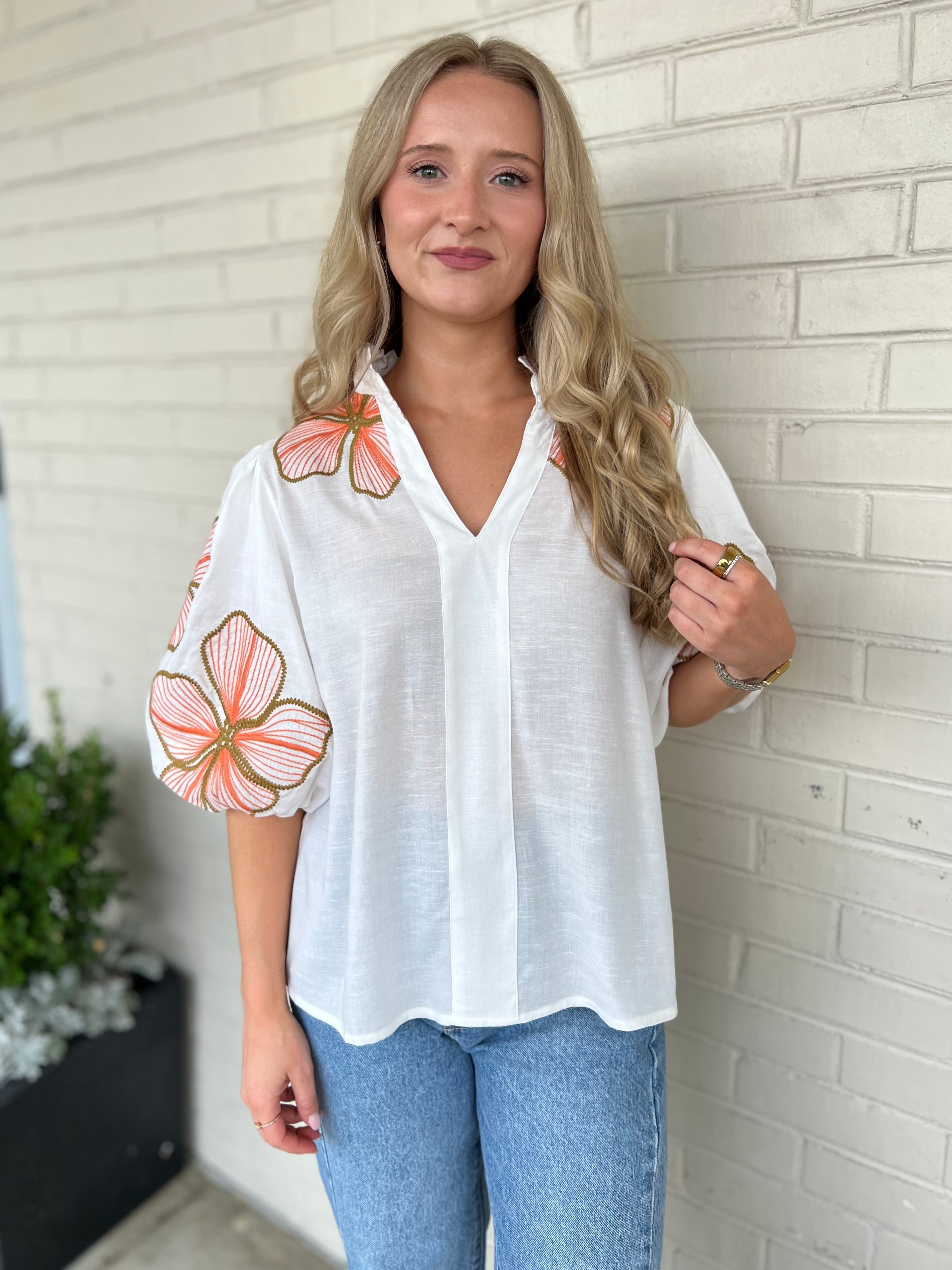 THML | Emilia V-Neck Floral Top | Sweetest Stitch