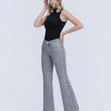 Mary Flare Jeans - Gray Leopard