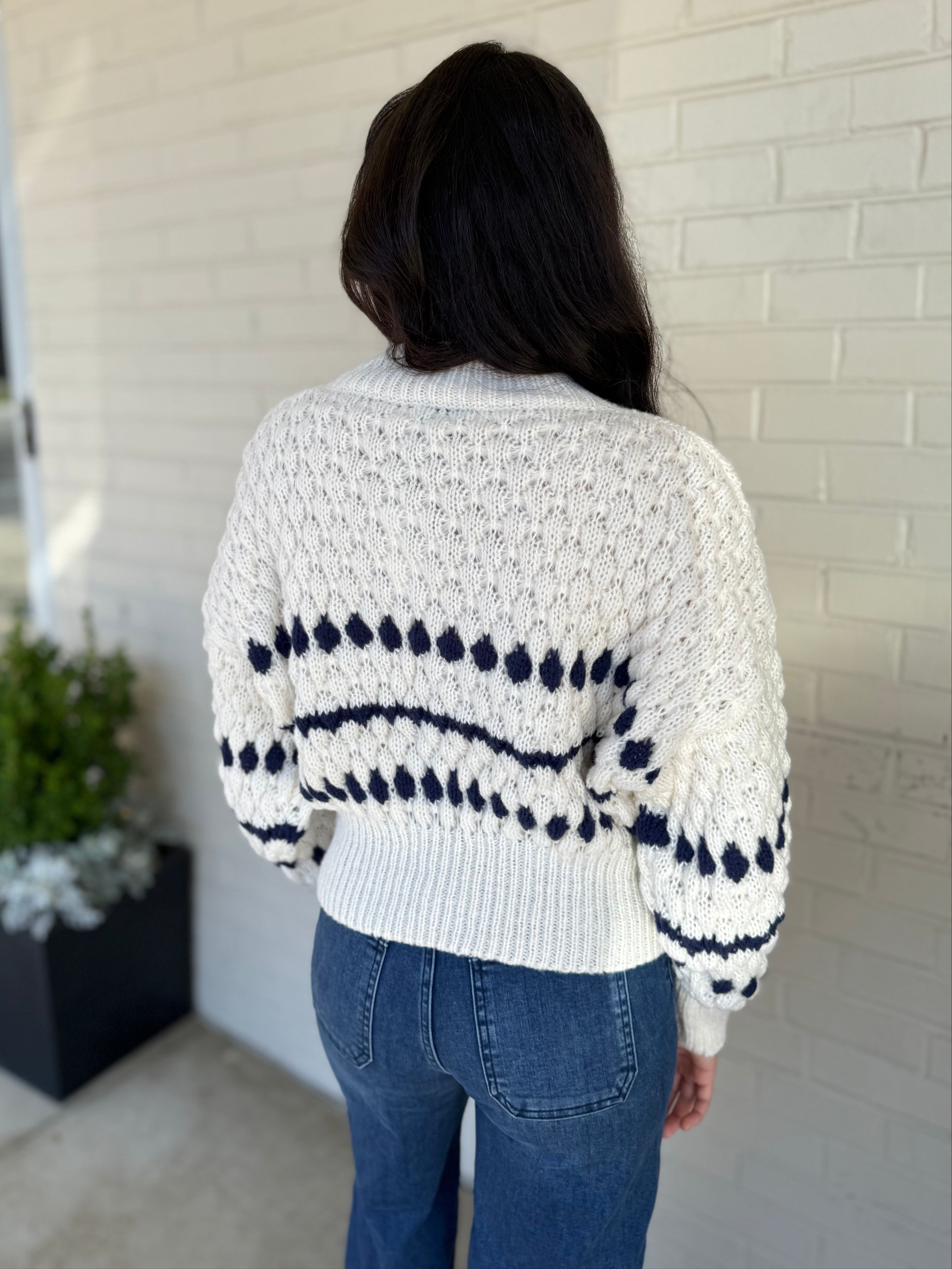 Miou Muse | Evelynn Bubble Knit Striped Sweater | Sweetest Stitch