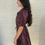Strut & Bolt | Courtney Faux Leather Dress Burgundy | Sweetest Stitch