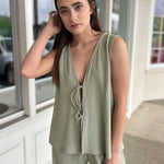 By Together | Cerena Tie Front Top | Sweetest Stitch Boutique