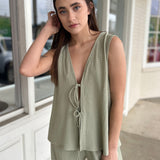 By Together | Cerena Tie Front Top | Sweetest Stitch Boutique