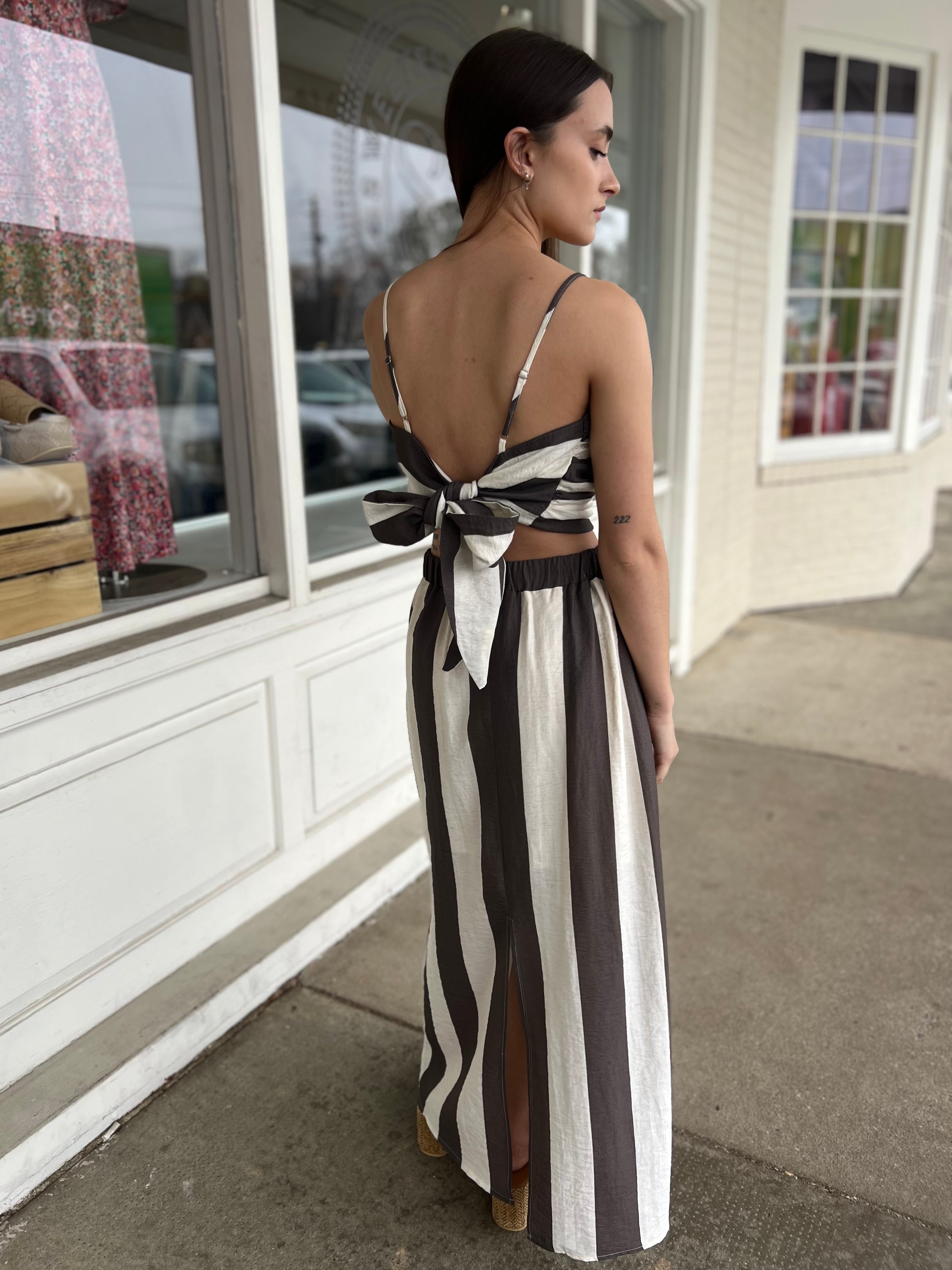 Erin Striped Midi Skirt