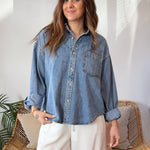 Miou Muse | Malani Button Up Denim Shirt | Sweetest Stitch Boutique