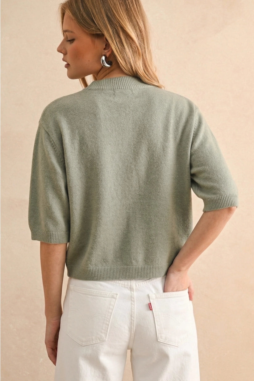 Miou Muse | Monica Short Sleeve Sweater | Sweetest Stitch Boutique