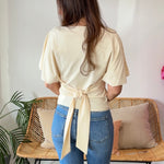 Mod Ref | Shianne Short Sleeve Tie Top | Sweetest Stitch Boutique