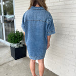 Miou Muse | Blair Denim Short Sleeve Mini Dress | Sweetest Stitch