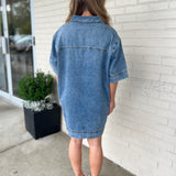 Miou Muse | Blair Denim Short Sleeve Mini Dress | Sweetest Stitch