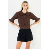 THML | Margot Flower Short Sleeve Sweater | Sweetest Stitch Boutique