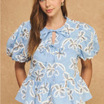 Strut & Bolt | Jules Embroidered Peplum Top | Sweetest Stitch Boutique