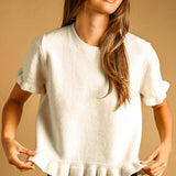 Miou Muse | Jess Ruffle Hem Sweater | Sweetest Stitch Boutique RVA