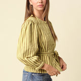 Olivaceous | Benica Stripe Belted Top | Sweetest Stitch Boutique RVA