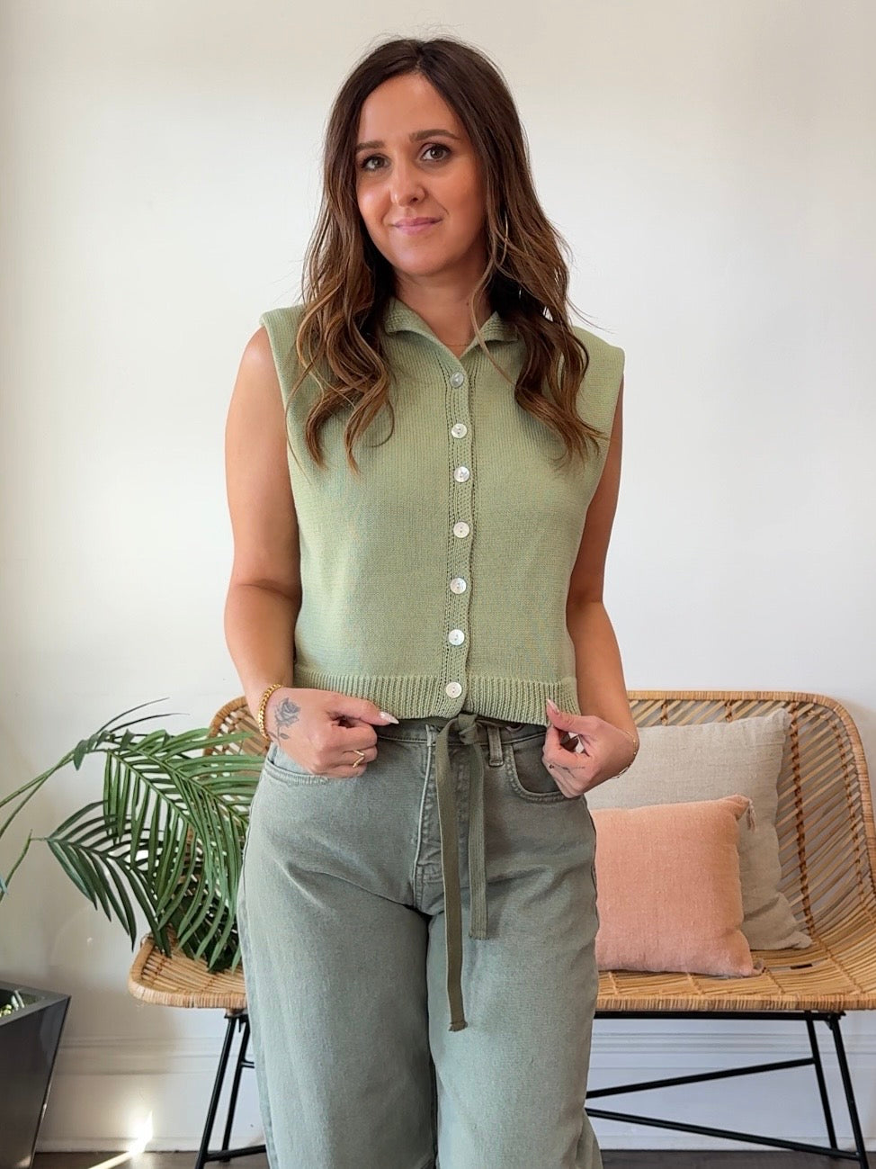 Le Lis | Shannon Button Front Sleeveless Sweater | Sweetest Stitch