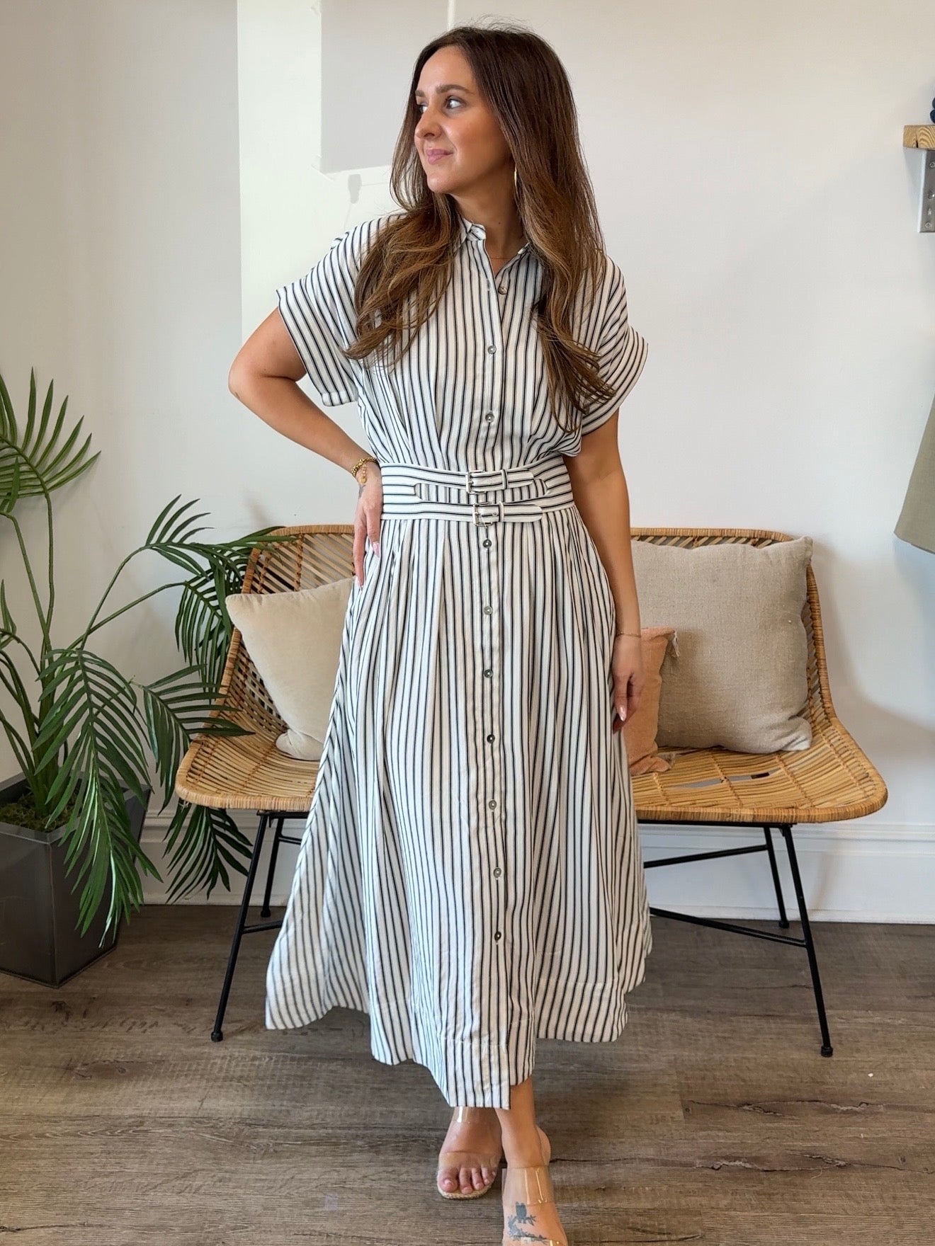 Entro | Shirley Striped Midi Dress | Sweetest Stitch Boutique Richmond