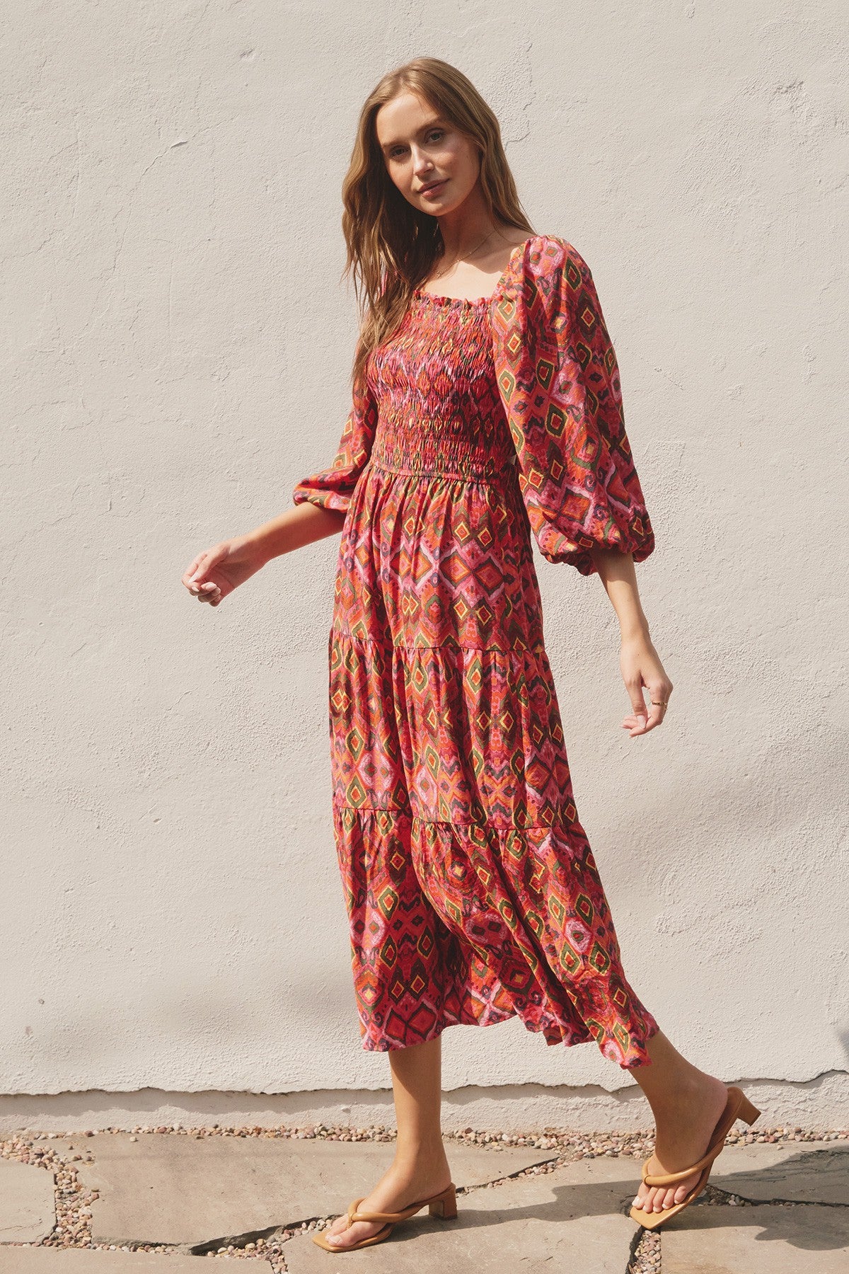 Dress Forum | Print Open Back Midi Dress | Sweetest Stitch Boutique