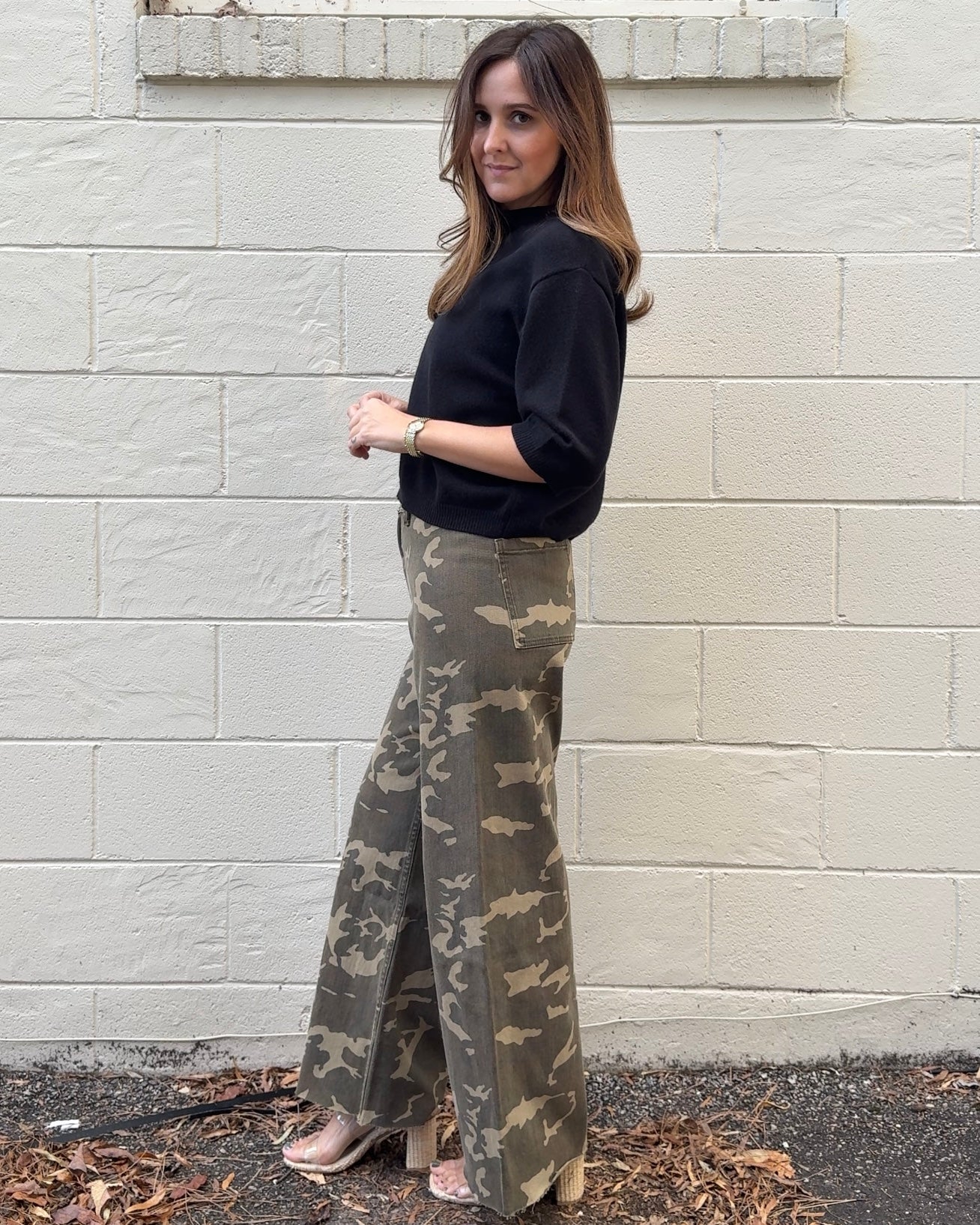 Miou Muse | Bridget Wide Leg Pants - Camouflage | Sweetest Stitch