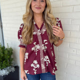 Entro | Kaylee Floral Puff Sleeve Top | Sweetest Stitch Boutique