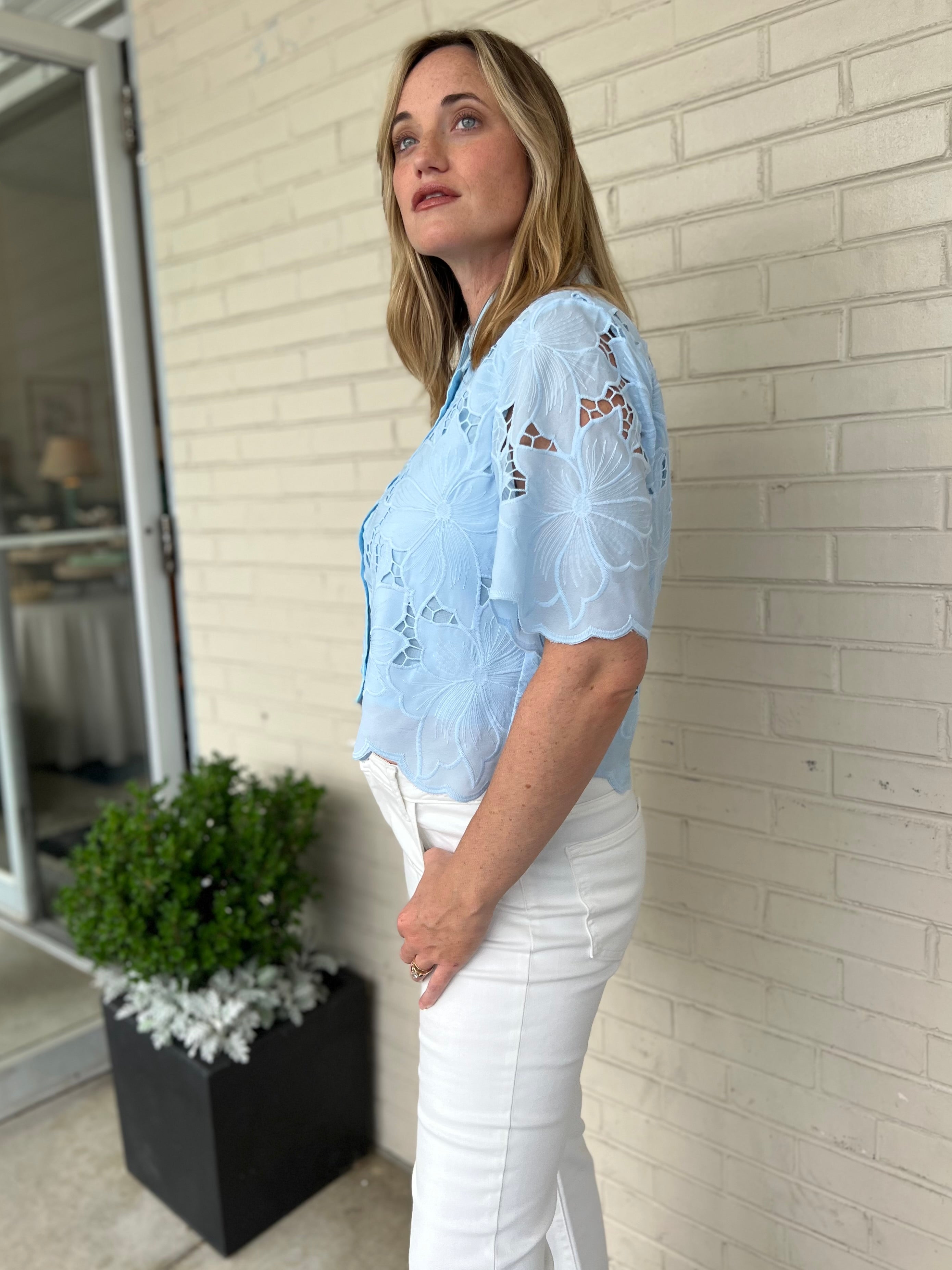 Ellison | Rosa Lace Button Front Blouse | Sweetest Stitch Boutique