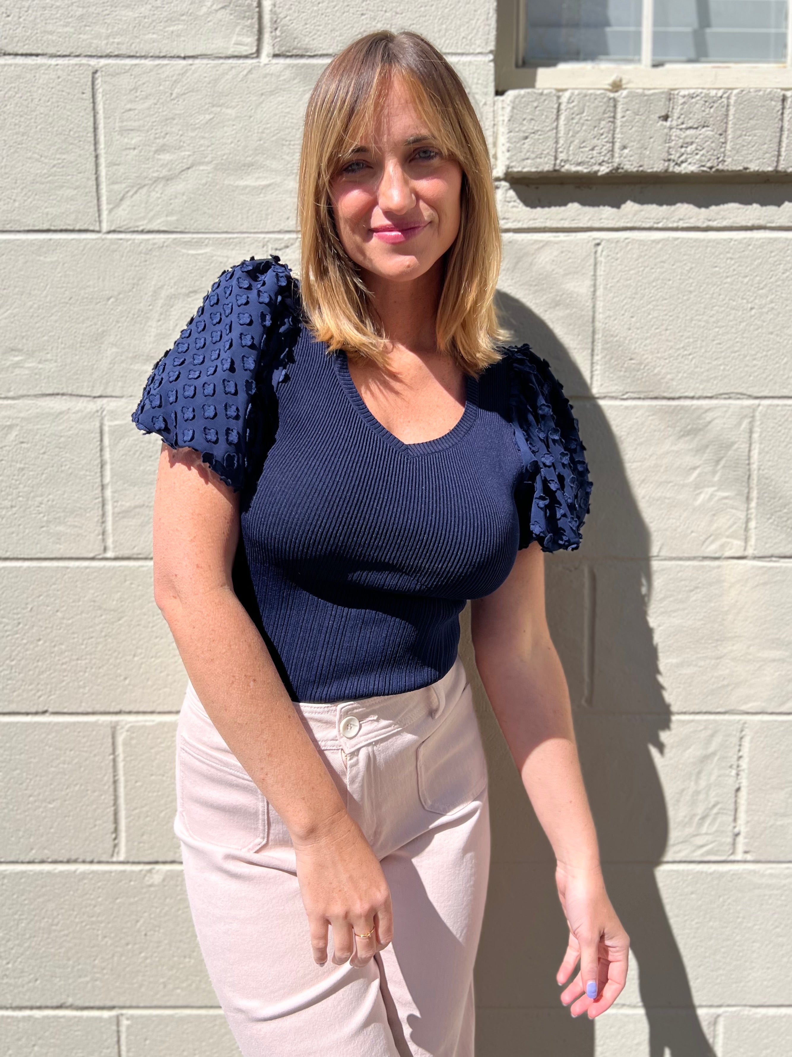 Current Air | Iris Floral Sleeve Top | Sweetest Stitch Boutique