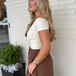 Olivaceous | Frensis Ruched Off Shoulder Top | Sweetest Stitch