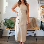 Miou Muse | Rosie Button Detail Midi Dress | Sweetest Stitch
