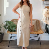 Miou Muse | Rosie Button Detail Midi Dress | Sweetest Stitch