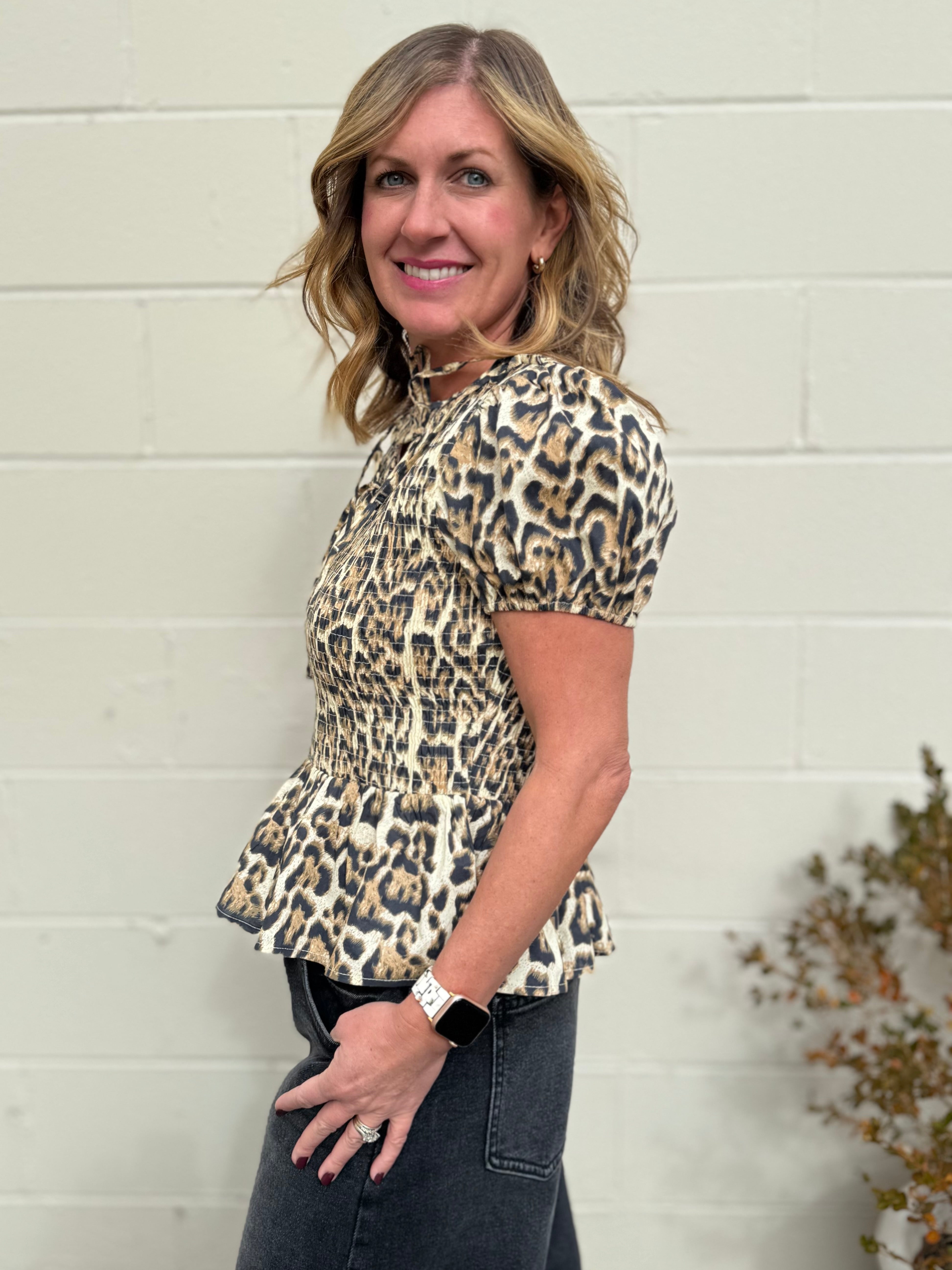 Vienna Puff Sleeve Smocked Top