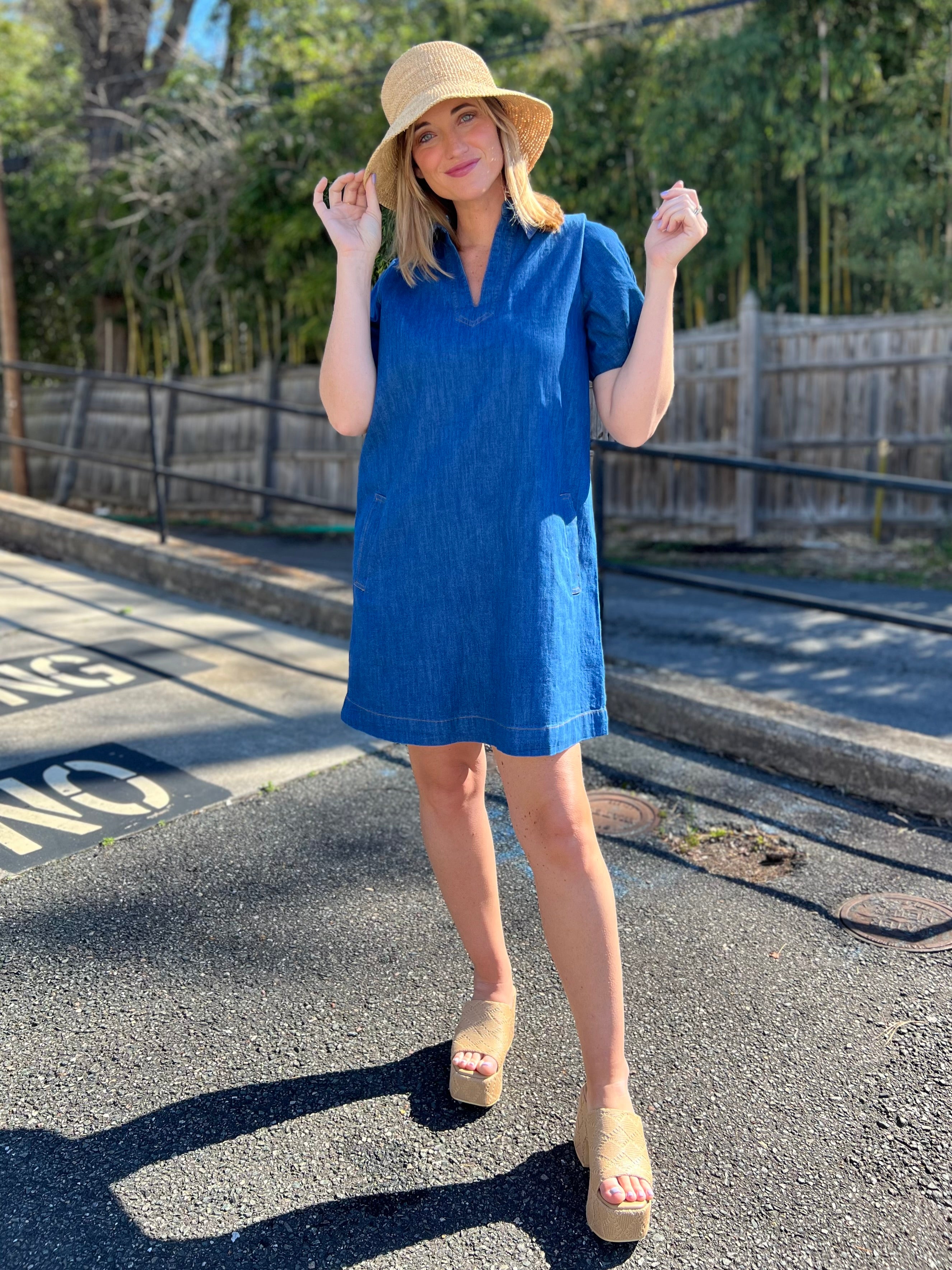 Current Air | Kennedy Denim Mini Dress | Sweetest Stitch