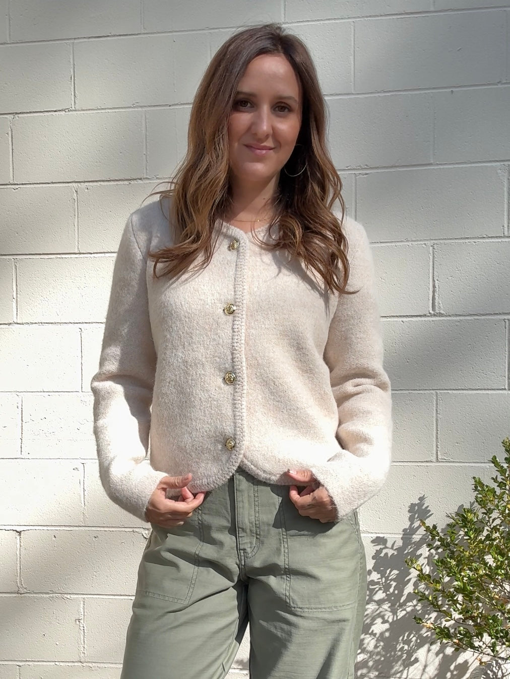 Strut & Bolt | Alora Gold Button Sweater | Sweetest Stitch Boutique