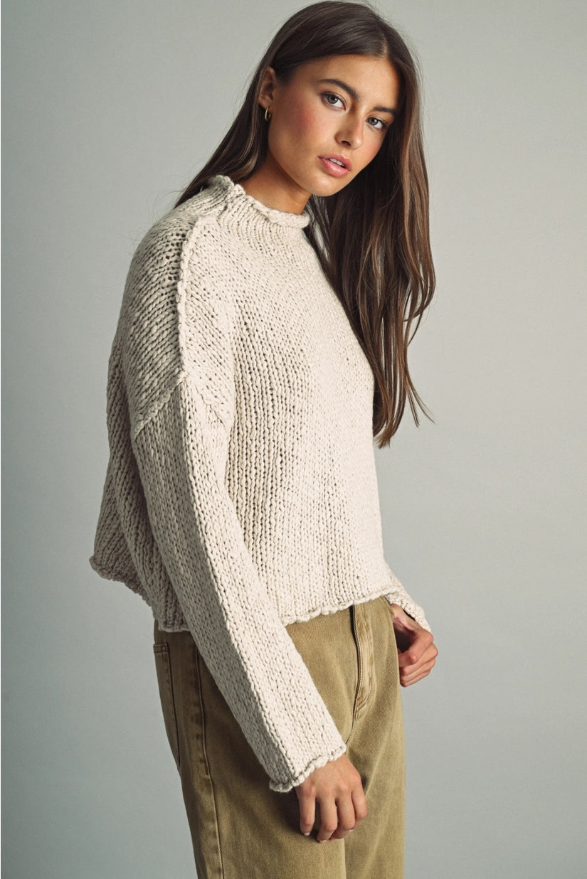 Miou Muse | Mandy Rolled Mock Neck Sweater | Sweetest Stitch RVA