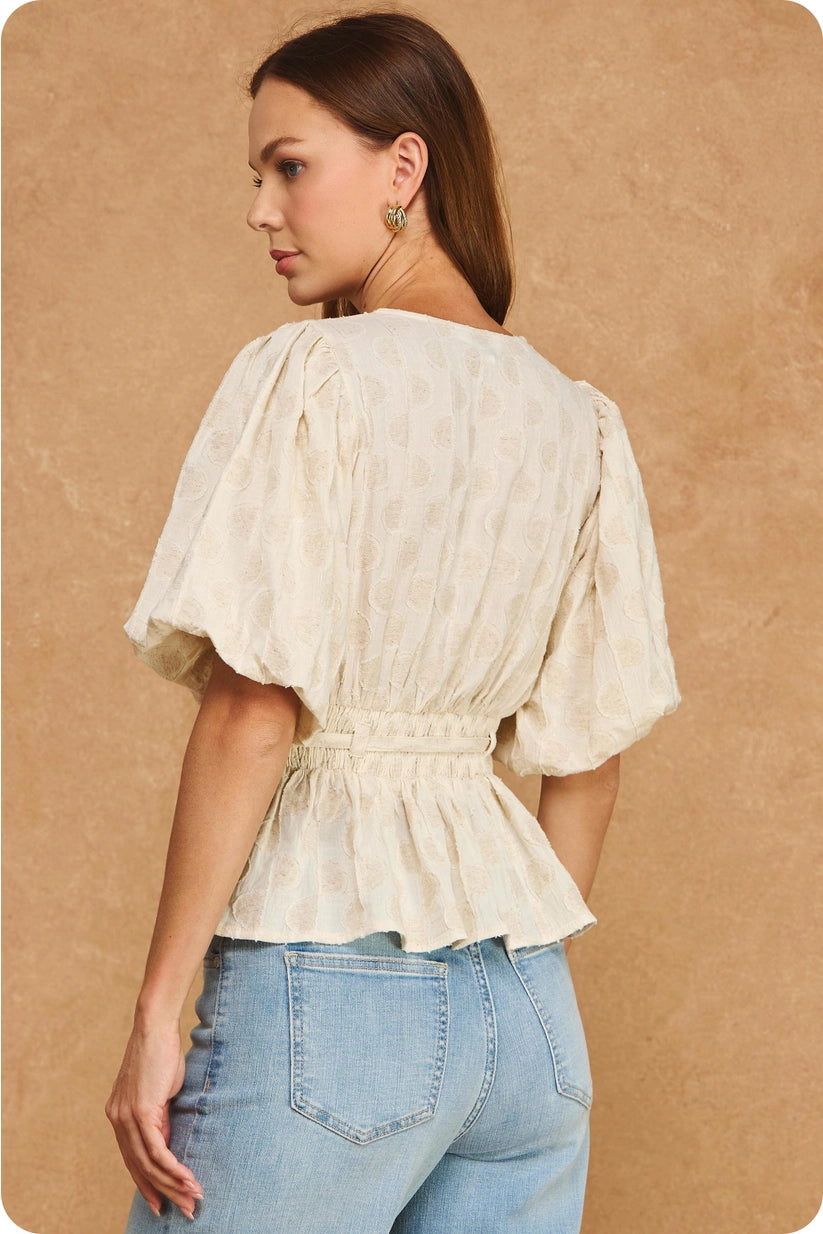 Strut & Bolt | Tracie Puff Sleeve Peplum Top | Sweetest Stitch Boutique