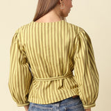 Olivaceous | Benica Stripe Belted Top | Sweetest Stitch Boutique RVA