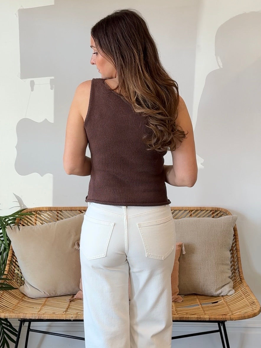 Mod Ref | Shelby Knit Button Front Sleeveless Top | Sweetest Stitch