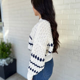 Miou Muse | Evelynn Bubble Knit Striped Sweater | Sweetest Stitch