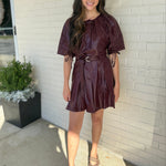 Strut & Bolt | Courtney Faux Leather Dress Burgundy | Sweetest Stitch